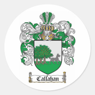CALLAHAN FAMILY CREST -  CALLAHAN COAT OF ARMS CLASSIC ROUND STICKER