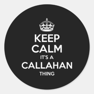 Callahan Surname Funny Family Tree Birthday Reunio Classic Round Sticker