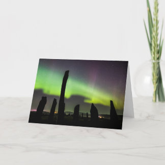 Callanish Standing stones and aurora Card