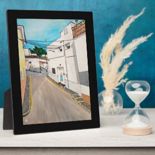 Calle Cabanilles Painting by Alfred Fox Plaque