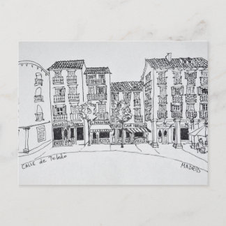Calle de Toledo shopping street, Madrid, Spain Postcard