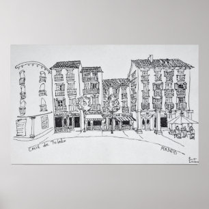 Calle de Toledo shopping street, Madrid, Spain Poster