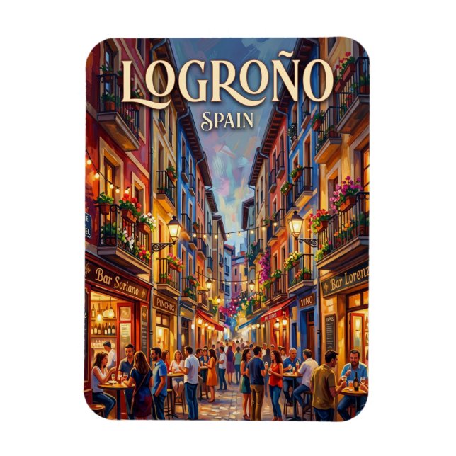 Calle del Laurel Spain Magnet (Vertical)