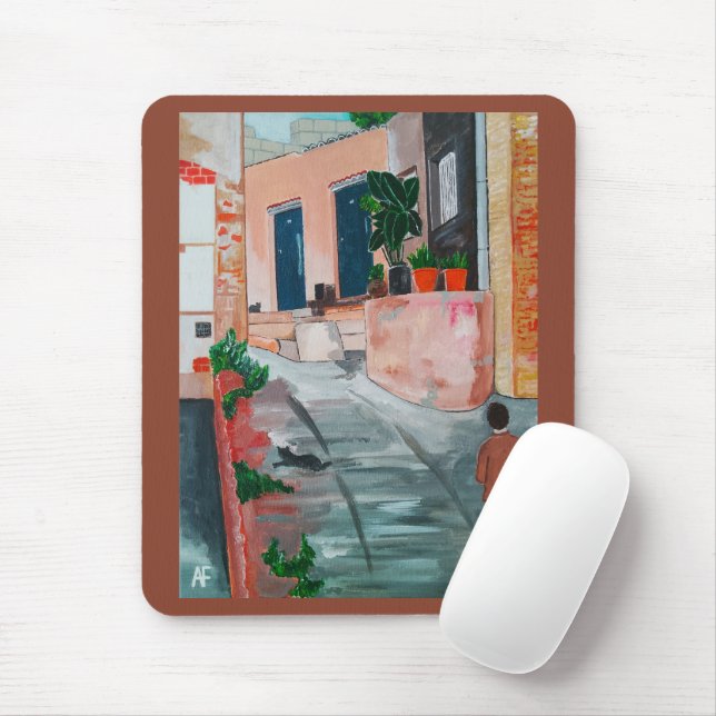Calle Del San Miguel Painting by Alfred Fox Mouse Pad (With Mouse)