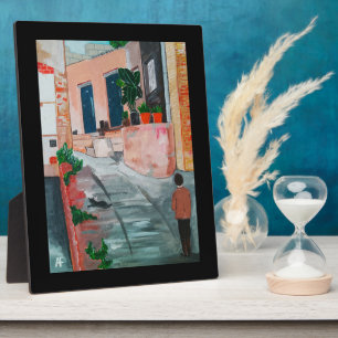 Calle Del San Miguel Painting by Alfred Fox Plaque