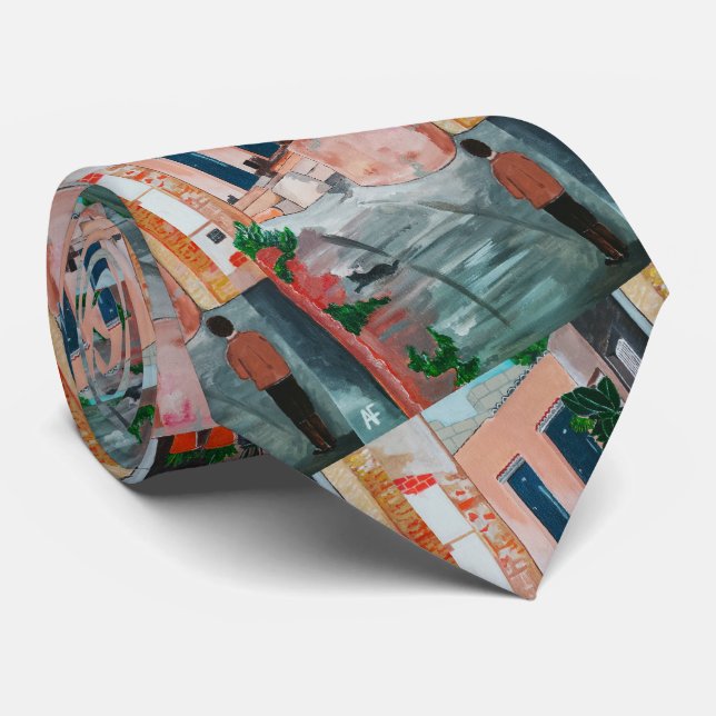 Calle Del San Miguel Painting by Alfred Fox Tie (Rolled)
