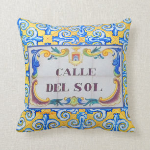Calle Del Sol Street of the Sun Mediterranean Tile Cushion