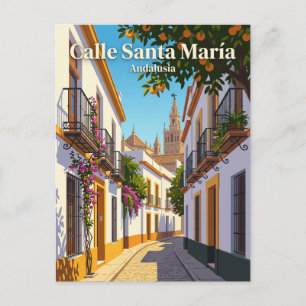 Calle Santa María, Seville Spain Postcard