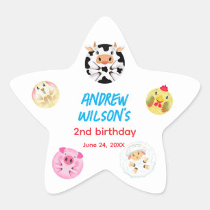 Called Farm Party Animals Ready to Play Balls Star Sticker