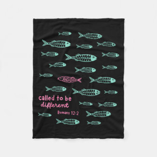 Called To Be Different Romans 12_2 Christian Fish Fleece Blanket