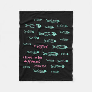 Called To Be Different Romans 12_2 Christian Fish Fleece Blanket