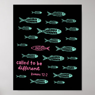 Called To Be Different Romans 12_2 Christian Fish Poster