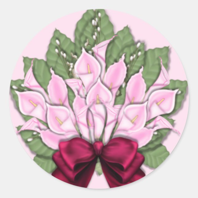 Calli Lillies Wedding Stickers (Front)