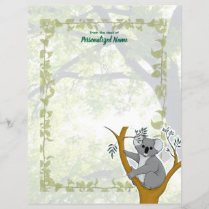 Callie Koala Ivy Unlined Paper Sheet