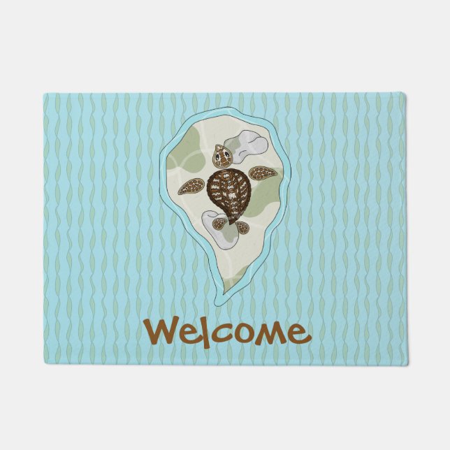 Callie the Sea Turtle Doormat (Front)