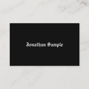 Calligraphed Black White Template Vintage Old Font Business Card