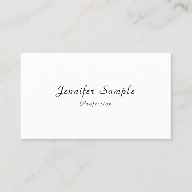 Calligraphed Modern Elegant Simple Professional Business Card (Front)