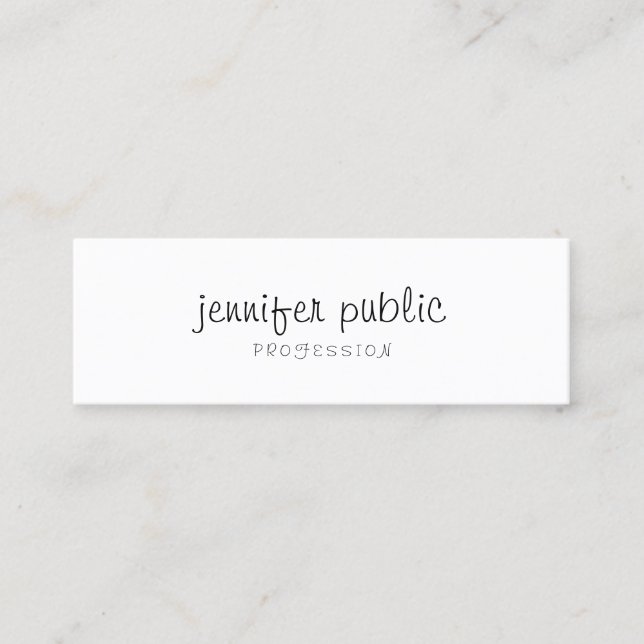 Calligraphed Modern Professional Clean Template Mini Business Card (Front)