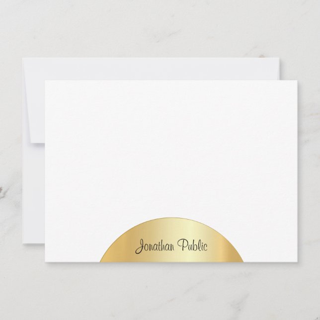 Calligraphed Monogram Elegant Template Faux Gold (Front)