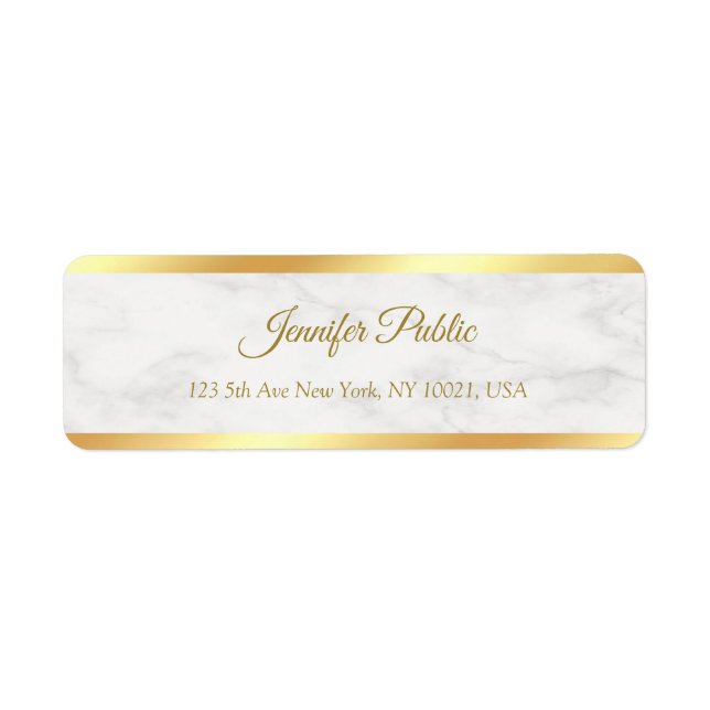 Calligraphed Script Elegant Modern Return Address Label (Front)