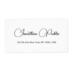 Calligraphed Script Elegant Shipping Address