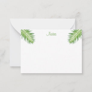 Calligraphed Script Modern Elegant Palm Leaves Card