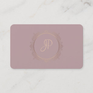 Calligraphed Script Modern Monogram Template Business Card