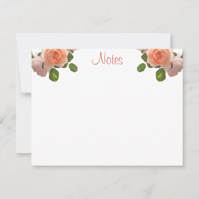 Calligraphed Script Trendy Watercolor Roses Floral Card (Front)