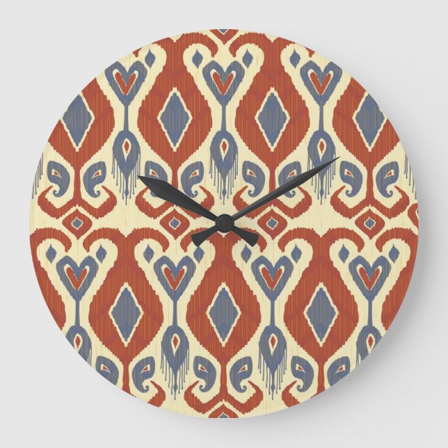 Calligraphic Brush Stroke: Vintage Seamless Large Clock (Front)