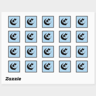 Calligraphic Capital Letter C Square Sticker