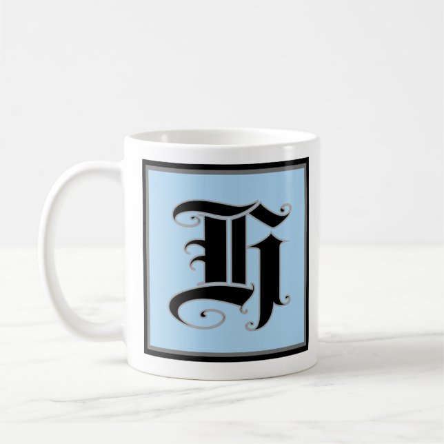 Calligraphic Capital Letter H Coffee Mug (Left)