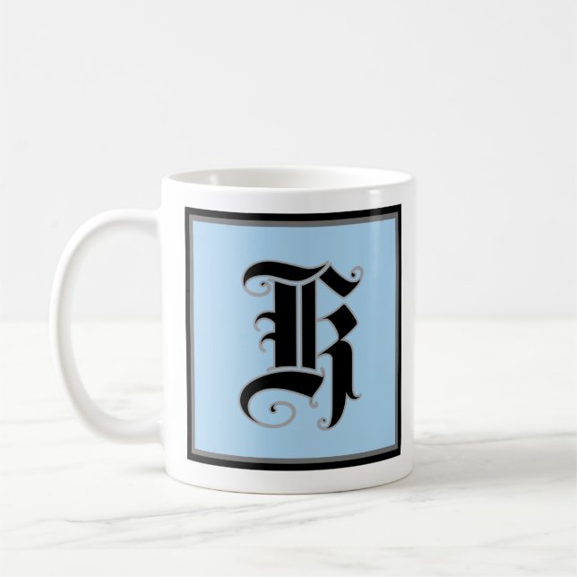 Calligraphic Capital Letter K Coffee Mug (Left)