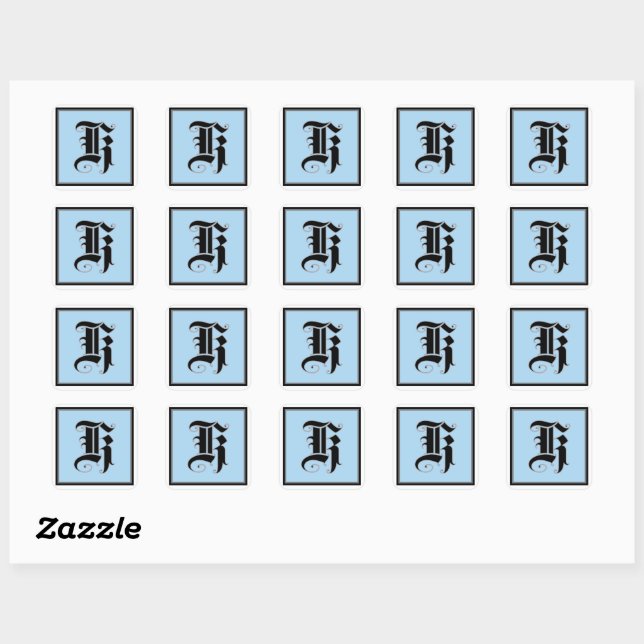 Calligraphic Capital Letter K Square Sticker (Sheet)
