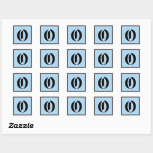 Calligraphic Capital Letter O Square Sticker