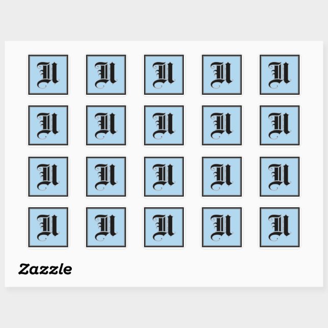 Calligraphic Capital Letter U Square Sticker (Sheet)