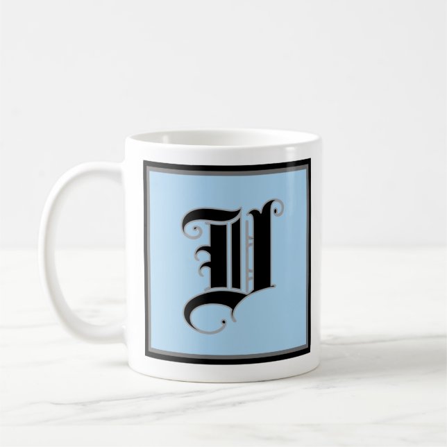 Calligraphic Capital Letter V Coffee Mug (Left)