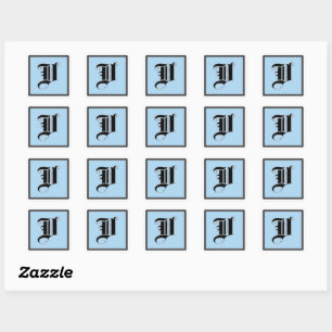 Calligraphic Capital Letter V Square Sticker