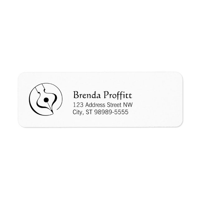 Calligraphic Pen BP Custom Return Address Label (Front)