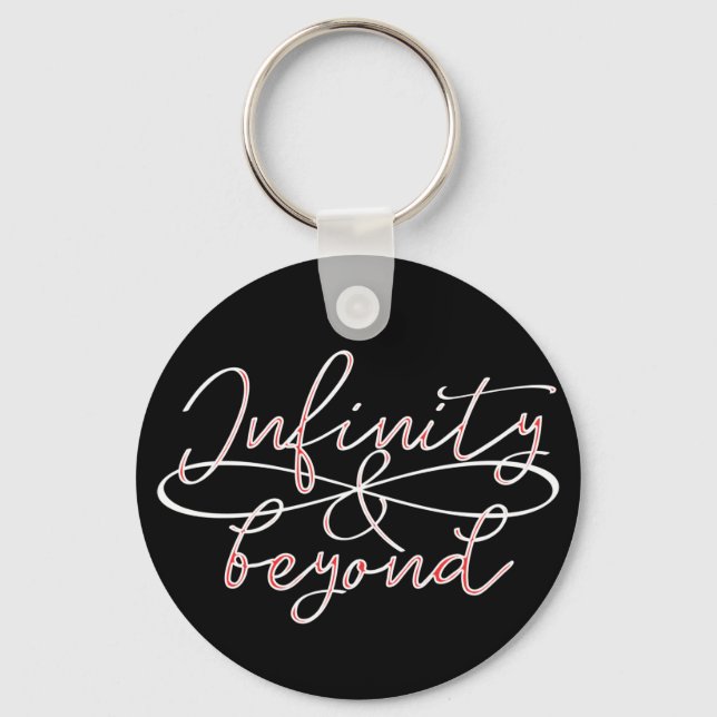 Calligraphic Quote Simple Infinity Endless Symbol Key Ring (Front)