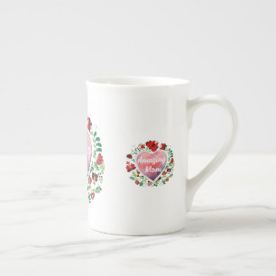 Calligraphic Script Amazing Mum Mother's day Bone China Mug