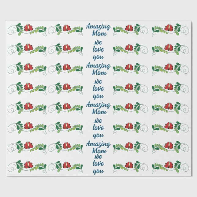 Calligraphic Script Amazing Mum Mother's day Gift Wrapping Paper (Flat)