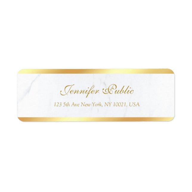 Calligraphic Script Text Elegant Modern Template Return Address Label (Front)