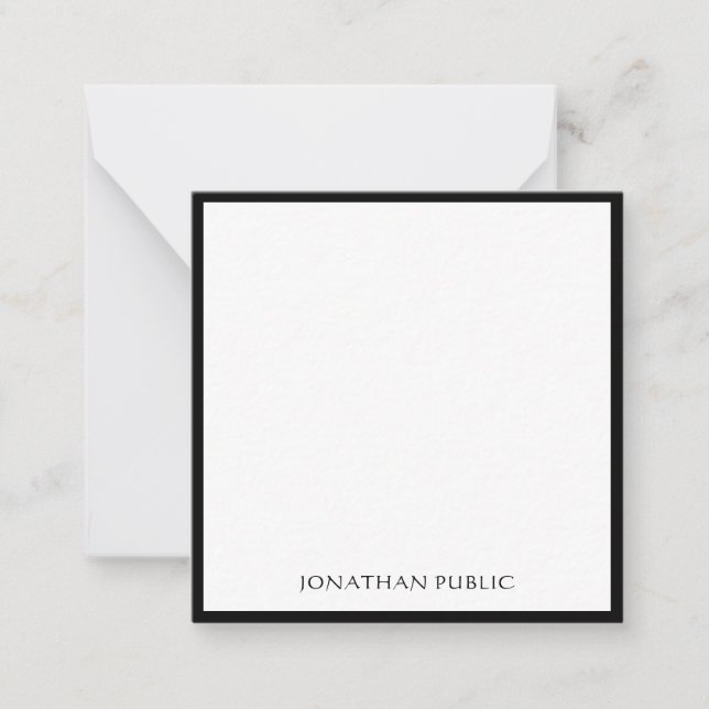 Calligraphic Typed Elegant Black Border Classic Card (Front)