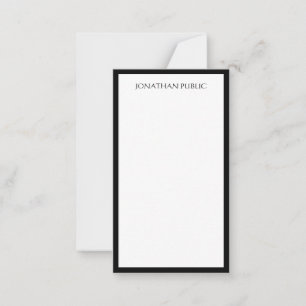 Calligraphic Typed Simple Black White Vertical Card