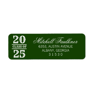 Calligraphy 2024 Graduation Green Return Address Return Address Label