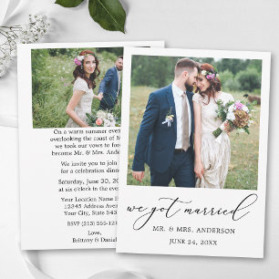 Calligraphy 2 Photo Wedding After Party Announcement