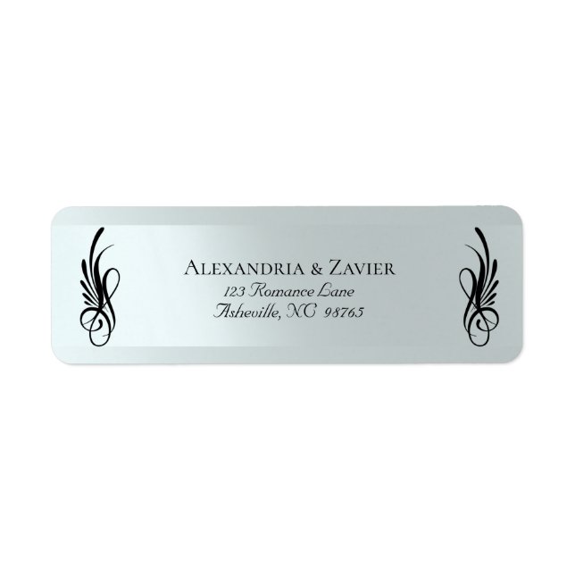 Calligraphy Address Labels - Silver (Front)