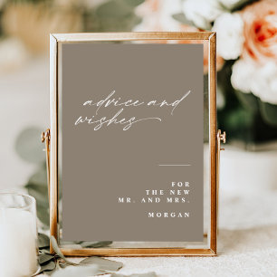 Calligraphy Advice and Wishes Wedding Table Sign