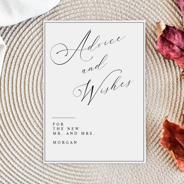 Calligraphy Advice and Wishes Wedding Table Sign (Creator Uploaded)