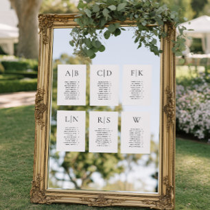 Calligraphy Alphabetical Wedding Seating Card